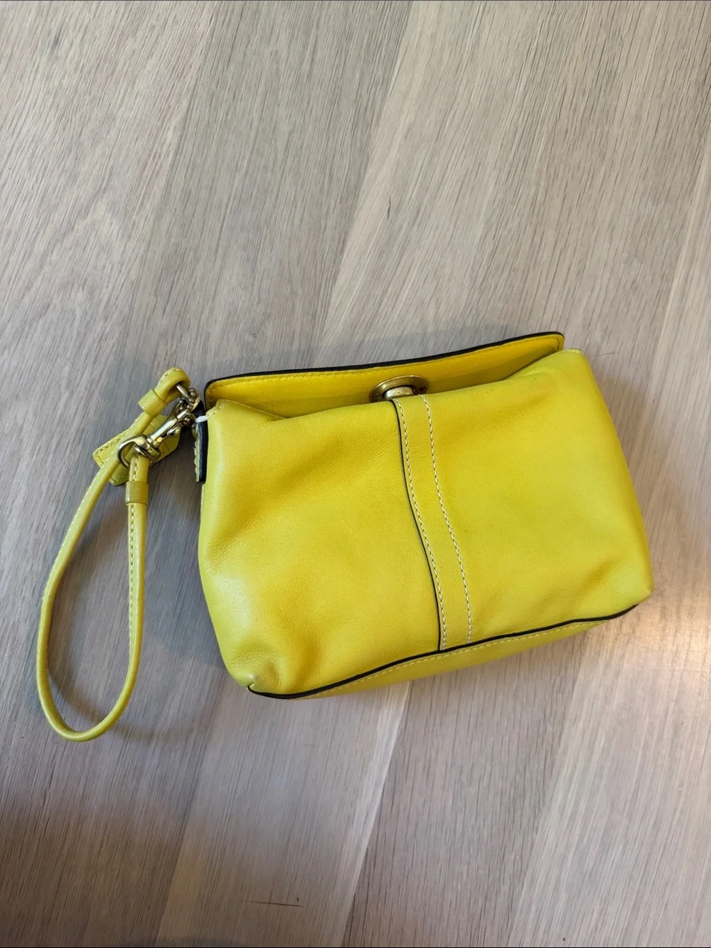 Coach Yellow Leather Wristlet